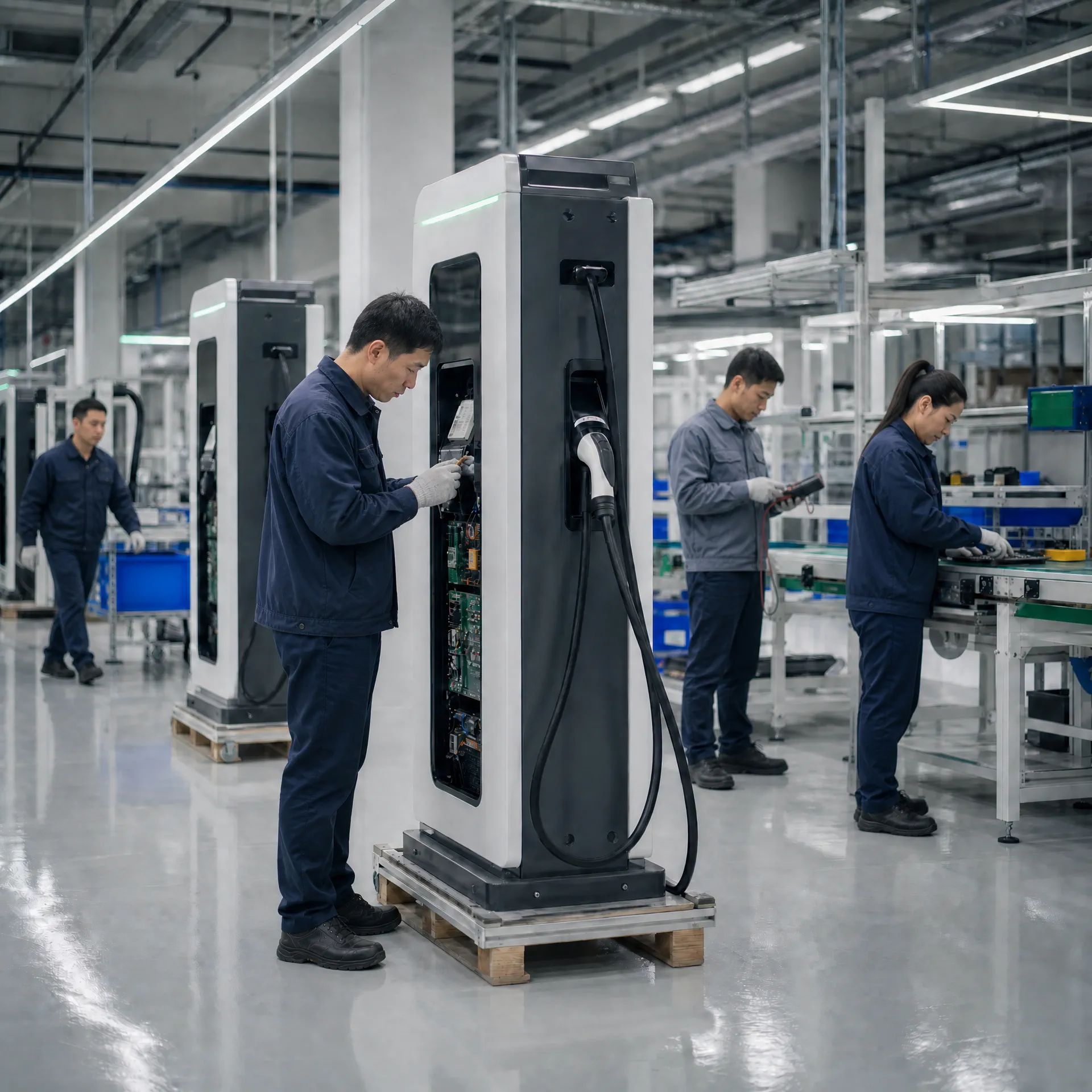 EV charger production assembly line